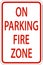 No Parking Fire Zone Sign On White Background