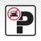 No parking mark signs - with capital P flat vector icon for vehicles traffic apps and websites