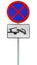 No parking no stopping and tow truck traffic sign isolated