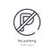 no parking outline icon. isolated line vector illustration from traffic signs collection. editable thin stroke no parking icon on