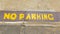 No Parking painted asphalt