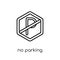 No parking sign icon. Trendy modern flat linear vector No parking sign icon on white background from thin line traffic sign