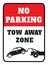 No Parking Tow Away Zones Signs