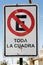 No parking, traffic sign in Chile