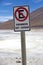 No parking traffic sign at the Volcano Licancabur, Bolivia