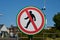 No pedestrian sign, no entry sign, a warning sign not to cross the road.