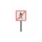 No pedestrians colored icon. Element of road signs and junctions icon for mobile concept and web apps. Colored No pedestrians can