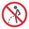 No peeing glyph icon, prohibition and forbidden