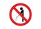 No peeing prohibition sign ban vector illustration