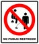 No peeing, prohibition sign, illustration.