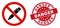 No Pencil Icon with Scratched Danger Seal