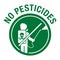 No pesticides - crossed man with sprayer