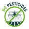 No Pesticides - crossed out crop-duster airplane
