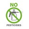 No pesticides prohibit sign with garden sprayer