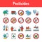 No pests color line icons set. Pictograms for web page, mobile app, promo