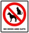 no pets allowed sign. round red no pets isolated illustration