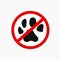 No pets icon allowed vector sign