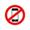 No phone sign banner