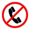 No Phone Sign. Vector illustration.