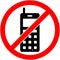 No phone, telephone prohibited symbol. Vector.