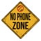 No phone zone vintage rusty metal sign