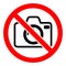 No Photo camera sign. No Photo camera sign. Vector illustration