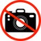 No photography, camera prohibited symbol