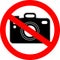 No photography, camera prohibited symbol