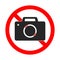 No Photography Sign. No camera vector icon