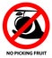 No picking fruit sign symbol