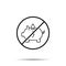 No piggy energy icon. Simple thin line, outline vector of sustainable energy ban, prohibition, embargo, interdict, forbiddance