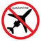 No Plane`s Icon. No flying sign. Forbidden sign with airplane. Prohibit sign. Quarantine sign. Ban on all commercial flights.