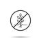 No plant iconicon. Simple thin line, outline vector of biology ban, prohibition, embargo, interdict, forbiddance icons for ui and