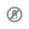 no plastic bottles icon vector from mother earth day concept. Thin line illustration of no plastic bottles editable stroke. no