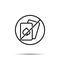 No playing cards icon. Simple thin line, outline vector of web ban, prohibition, embargo, interdict, forbiddance icons for ui and