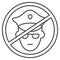 No police thin line icon, Black lives matter concept, Protest symbol about human right of black people sign on white