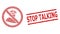 No Policeman Collage of No Policeman Icons and Distress Stop Talking Seal Stamp
