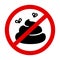 No poop prohibition sign