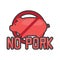 No pork no lard sticker icon isolated on white background