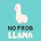 No prob llama. Cute cartoon alpaca and hand drawn lettering. Funny character fluffy alpaca. Motivational or inspirational quote