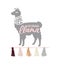 No probllama cool illustration with lettering, llama, tassels