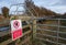 No Public Access sign seen close to a conveyor belt used for quarrying aggregates