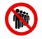 No public gatherings sign, keep social distancing. A maximum of three people are allowed to enter.