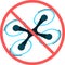 No quadcopter drone zone sign isolated vector illustration. Drone icon. Simple element illustration. No drones icon vector. Flight