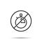 No quarter of an hour icon. Simple thin line, outline vector of time ban, prohibition, embargo, interdict, forbiddance icons for