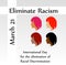 No Racism- Graphic showing unity- International day for the elimination of Racism
