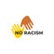 No racism hand colors symbol logo vector