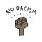 No racism. Text message for protest action hand drawn doodle.