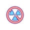No radiation sign RGB color icon
