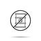 No radiation sign tank icon. Simple thin line, outline vector of sustainable energy ban, prohibition, embargo, interdict,